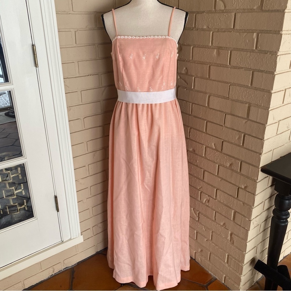 VTG House of Bianchi 80’s Maxi Dress Easter Embroidered Jacket Belt Sz Modern 8 - Picture 2 of 10